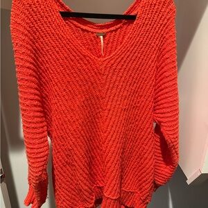 Free People Oversized Orange Sweater